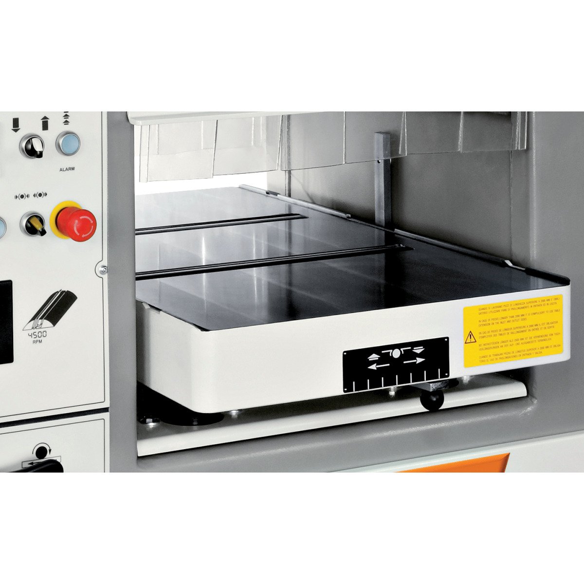 Zwei nicht angetriebene Rollen im Dickentisch Holzkraft