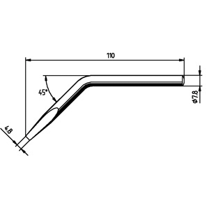 Dauerlötspitze Ersadur 0082JD für Lötkolben 80Watt 4,8mm meißelförmig abgewinkelt Dauerlötspitze Ersadur 0082JD für Lötkolben 80Watt 4,8mm meißelförmig abgewinkelt
