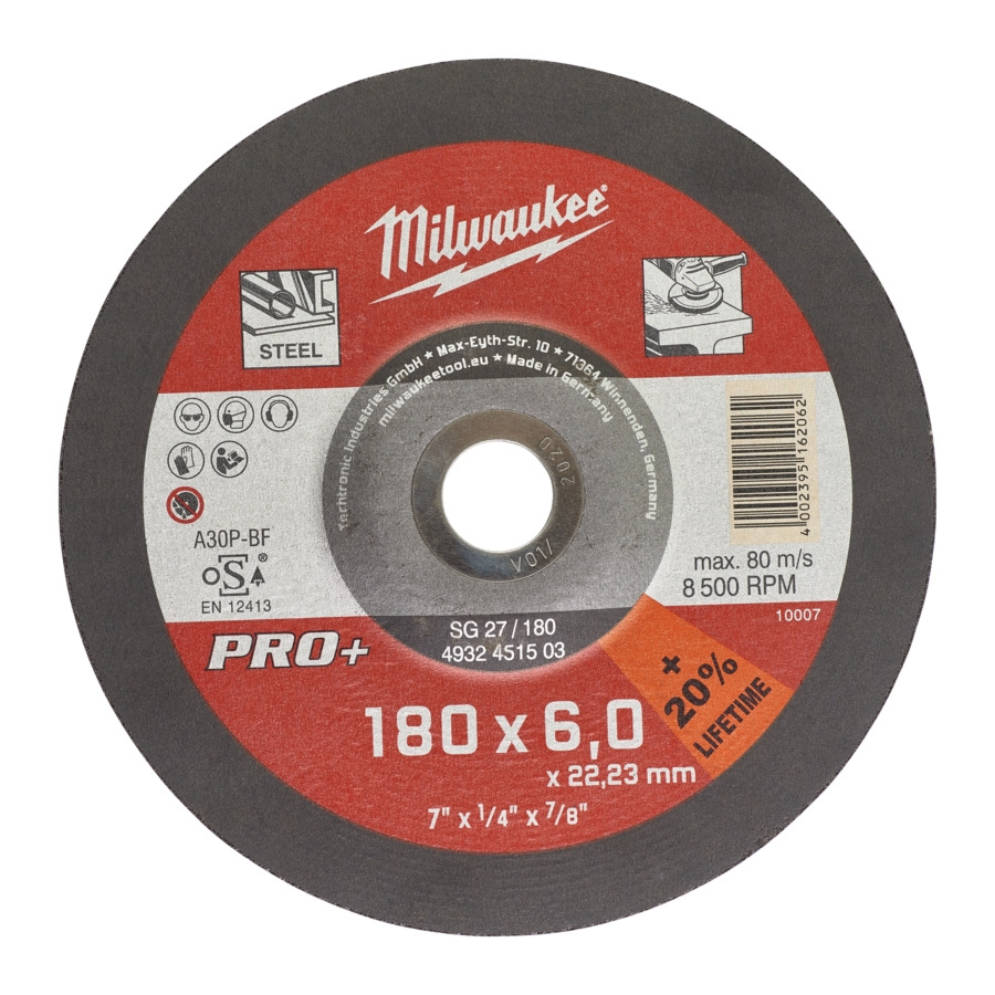 Schruppscheibe PRO+ 180 mm SG27 6 mm gekröpft