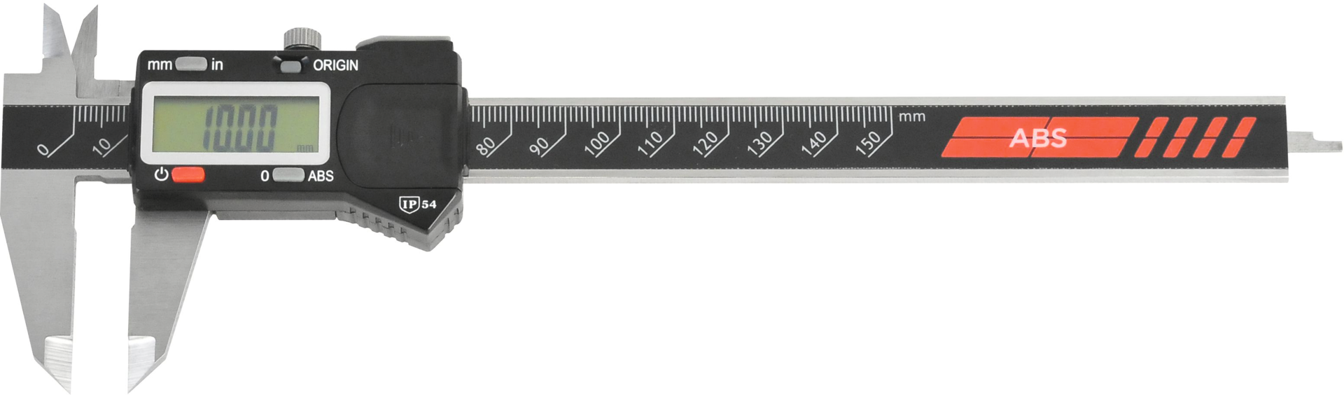 Messschieber Digital Abl. 0,01mm mit DA DIN862A ABS-Funktion eckiges Tiefenmaß MB150mm