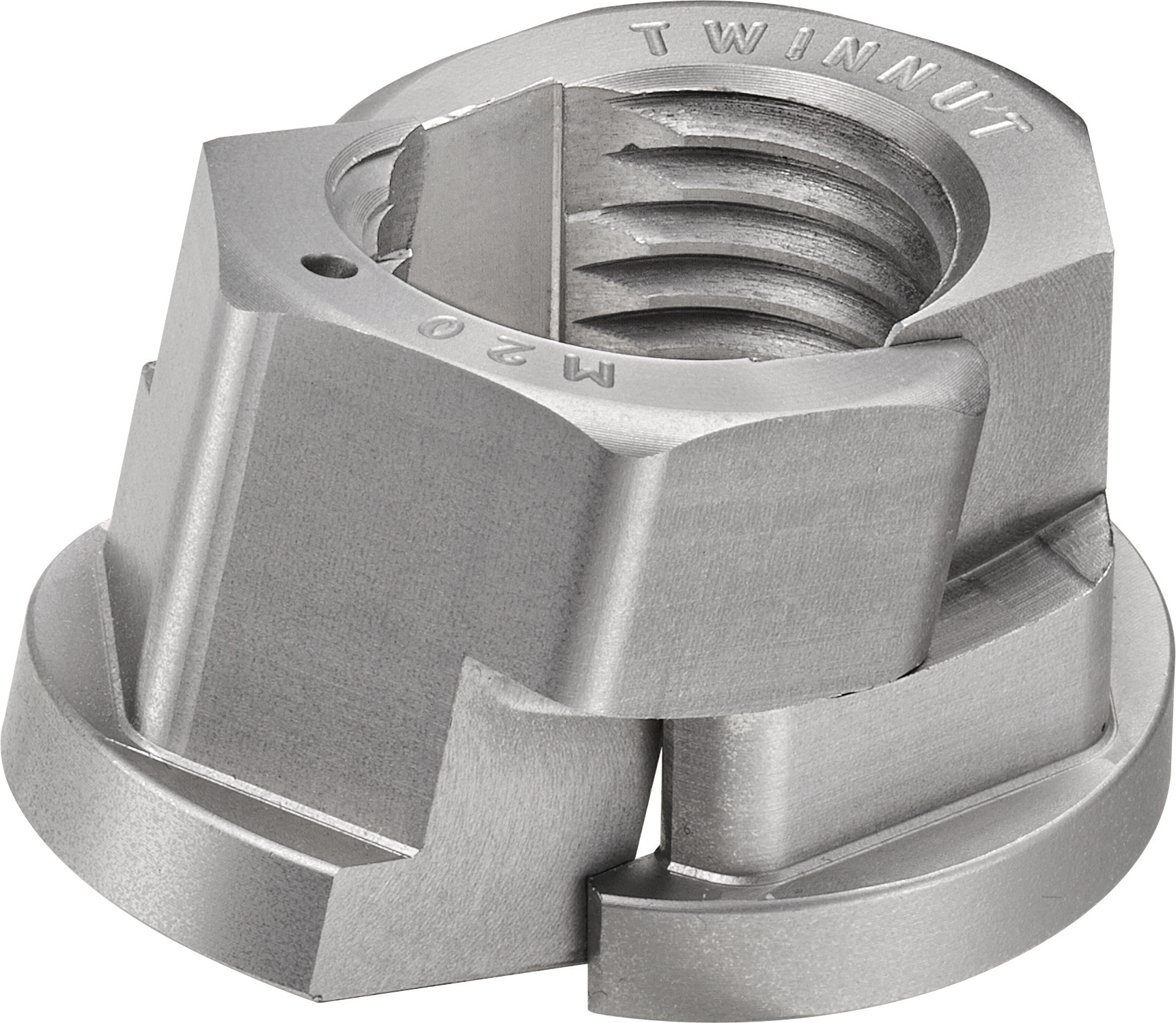 Mutter "TWINNUT" mit Bund und Trennsperre M12 AMF Mutter "TWINNUT" mit Bund und Trennsperre M12 AMF