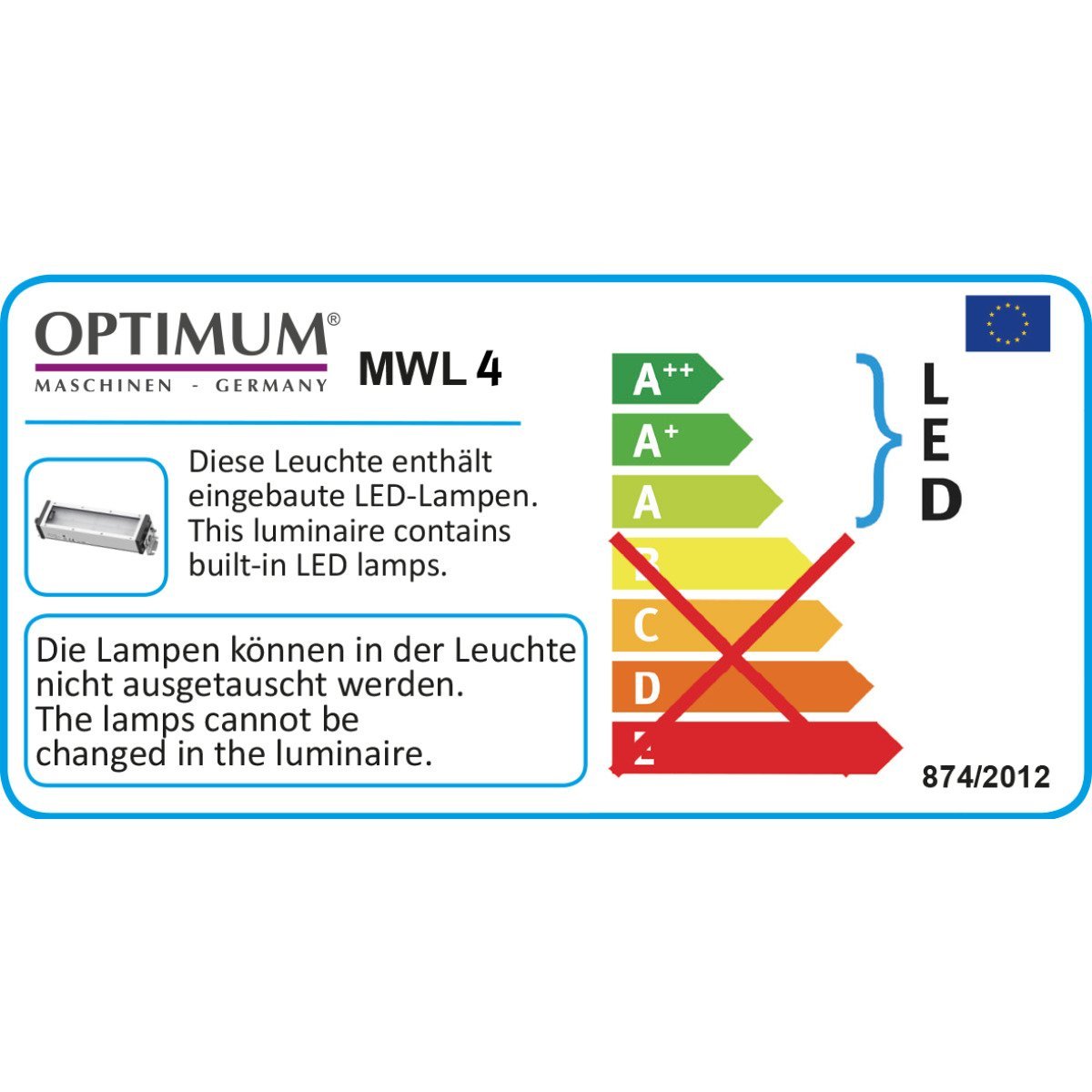 LED-Maschinen- und Werkstattleuchte Optimum MWL 4 / 230V AC