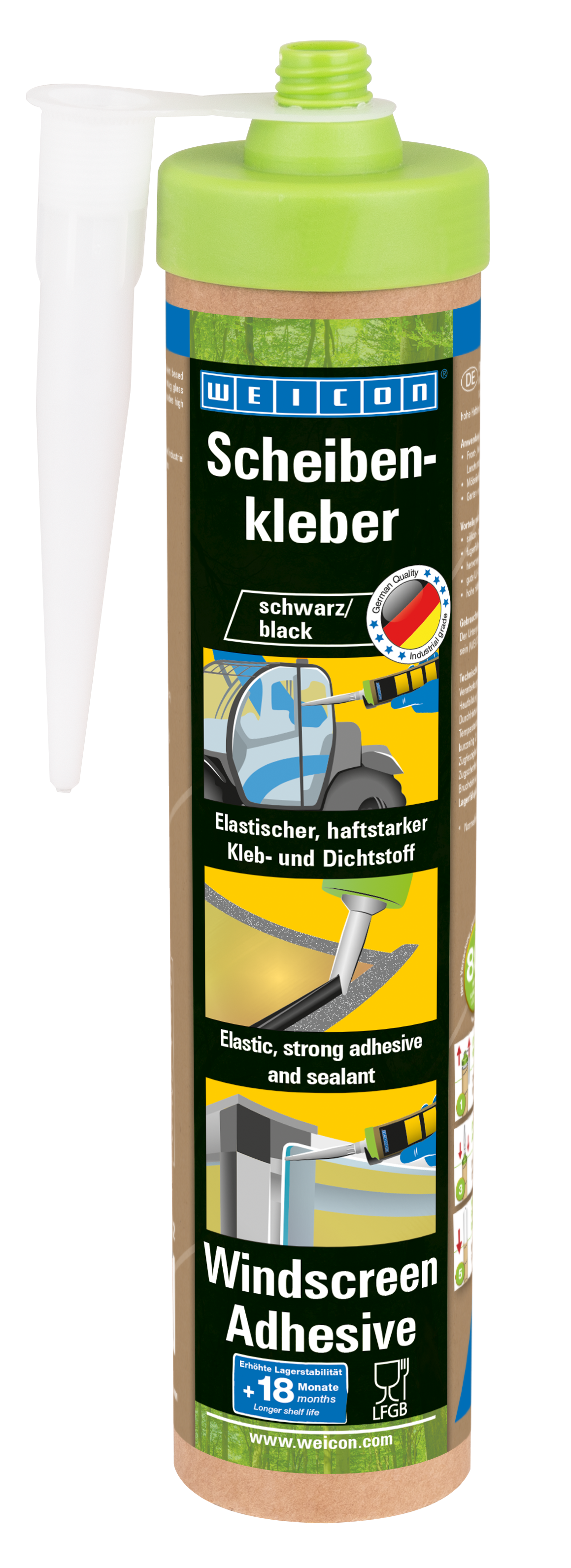 Scheibenkleber schwarz 280ml Green Tube Kartusche