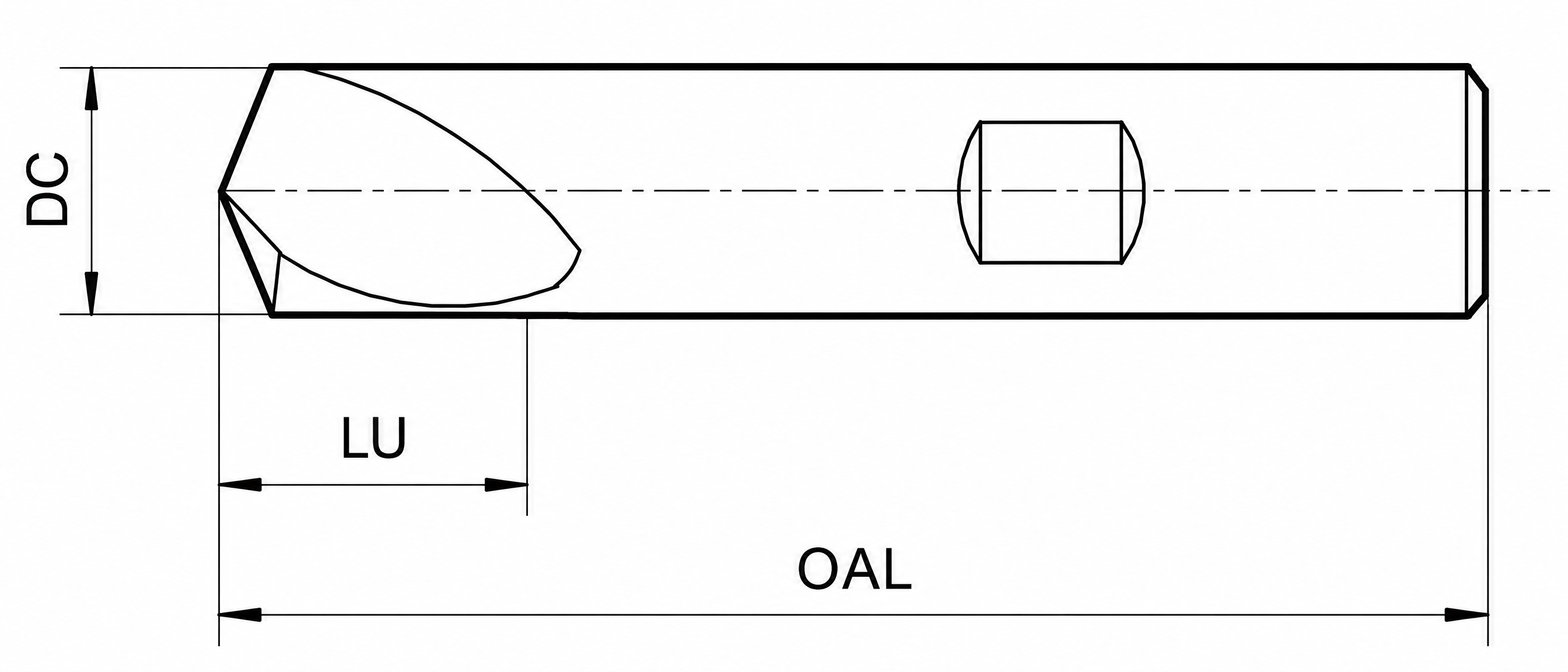 Eyltool Premium NC-Anbohrer VHM TiAlN 90° HA Ø5 mm