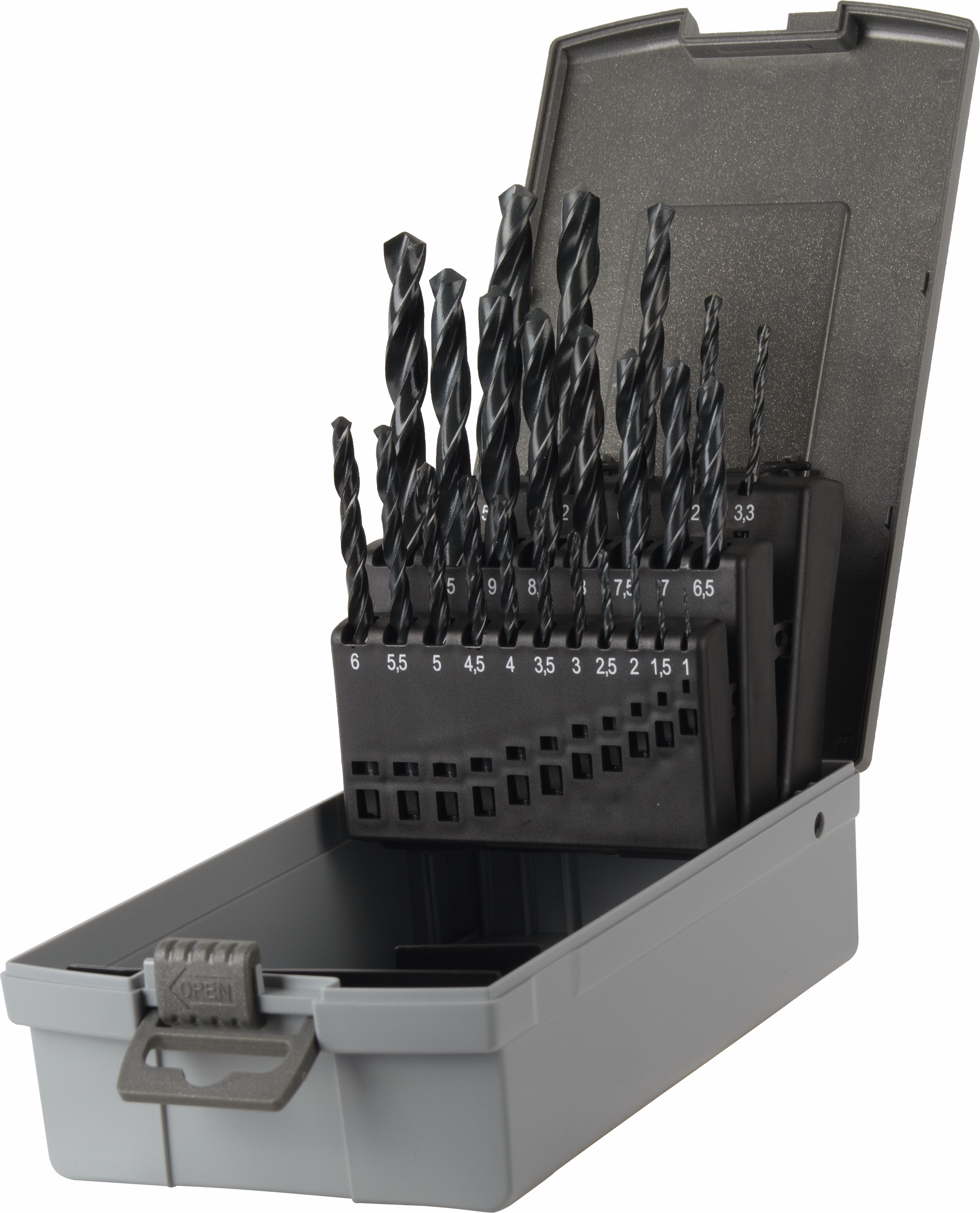 Eyltool Spiralbohrer-/Kernlochbohrer-Satz HSS gewalzt VAPO Typ N 118° DIN 338 24-tlg. Ø 1–10,5 mm