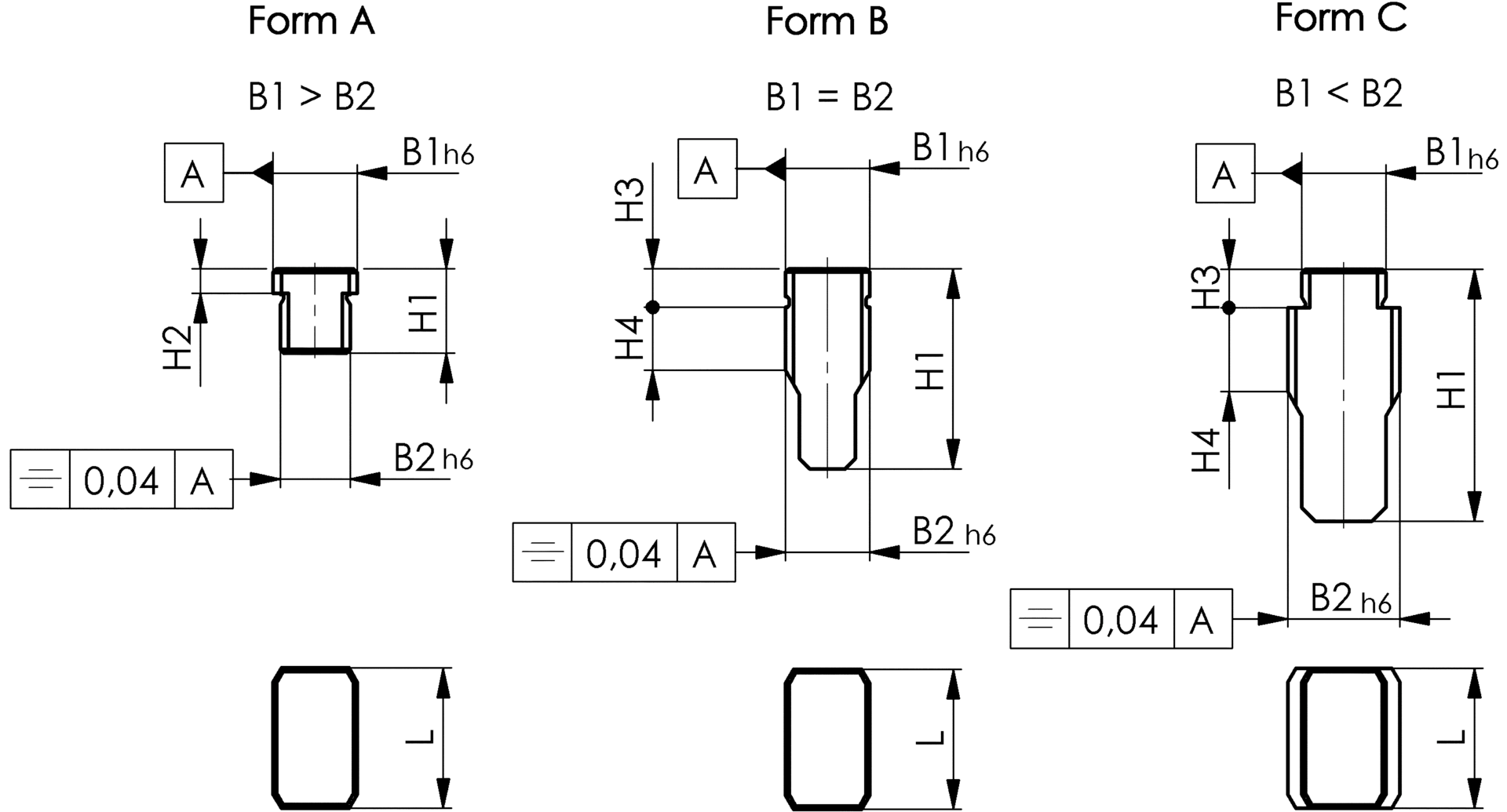 Nutenstein lose Form B DIN6323 12mm