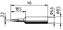 Dauerlötspitze Ersadur 0832CDLF 2,2mm meißelförmig gerade