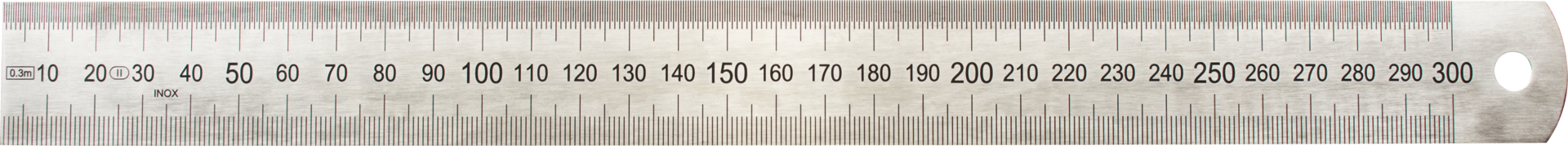 Maßstab INOX halbstarr stahl B30mm S1mm EG II rostfrei L1500mm