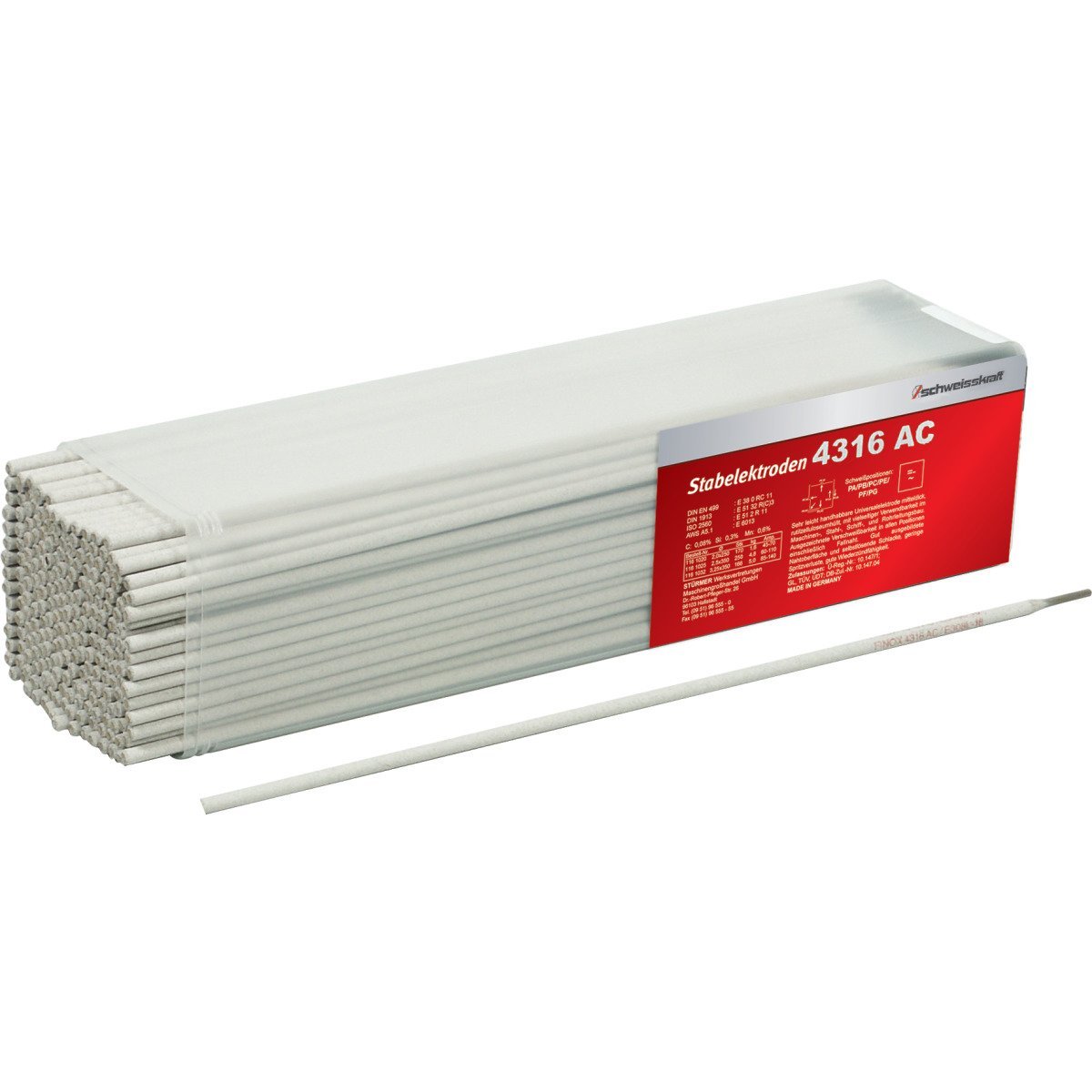 Stabelektrode Schweisskraft 4316 AC 2,5 x 300 mm, 67 Stück
