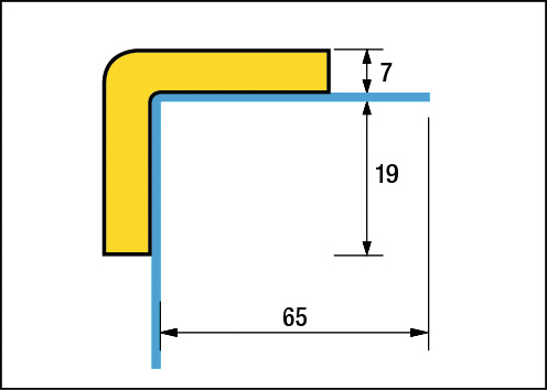 Warnschutz schwarz/gelb mit Metallunterlage L1m Warnschutz schwarz/gelb mit Metallunterlage L1m