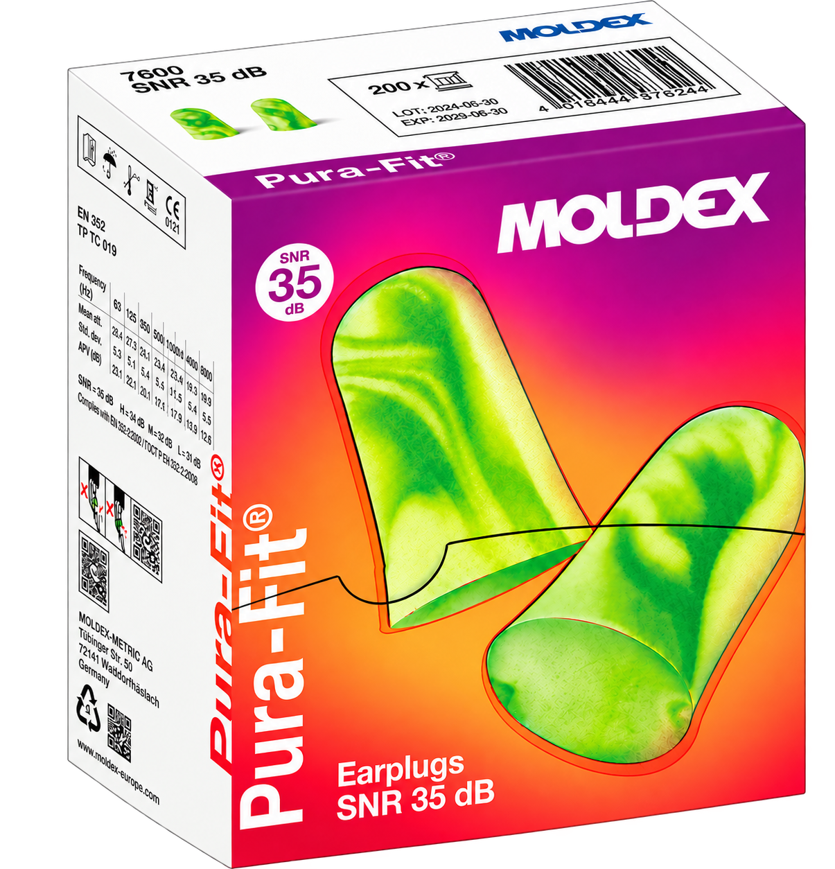 Moldex Pura-Fit® Gehörschutzstöpsel SNR 35 dB