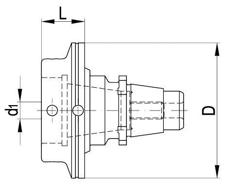 Adapter Solidfix® mit Spannzangenfutter S2 mit Spannmutter innen ER16 mit Kühlmittelzuf.