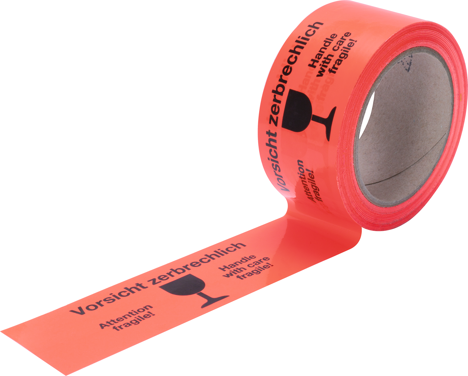 Warnband "Vorsicht-zerbrechlich" selbstklebend L66m B50mm leuchtorange Warnband "Vorsicht-zerbrechlich" selbstklebend L66m B50mm leuchtorange