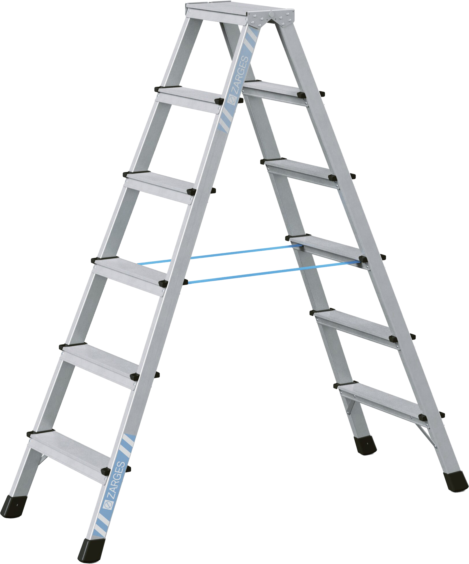 Stehleiter Stufen genietet L1,49m 2x6 Arbeitshöhe 3,00m