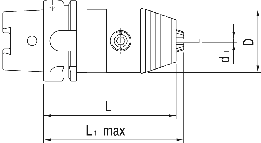 Bohrfutter Präzision HSK63-A CNC IK D50mm L110mm DIN69893-A 0,5-13mm