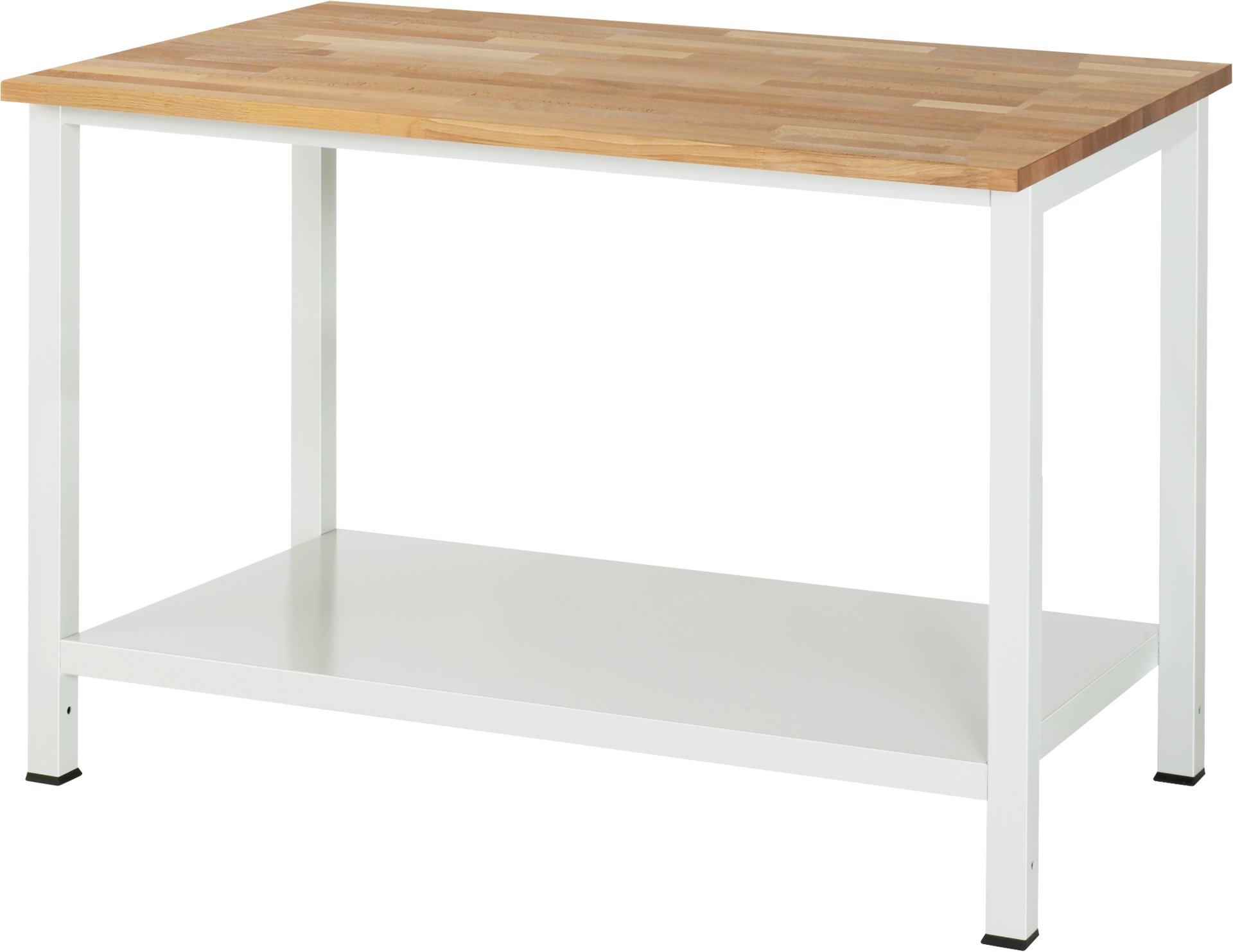 Werktisch Buchenplatte "EYL 3" Eyl-System R900-6 mit Ablageboden RAL7035 T800 x H825 x B1250mm