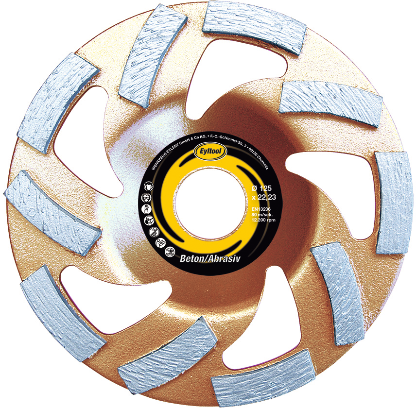 Schleifteller Diamant Beton/Abrasiv Bohrung 22,23mm D125mm Schleifteller Diamant Beton/Abrasiv Bohrung 22,23mm D125mm