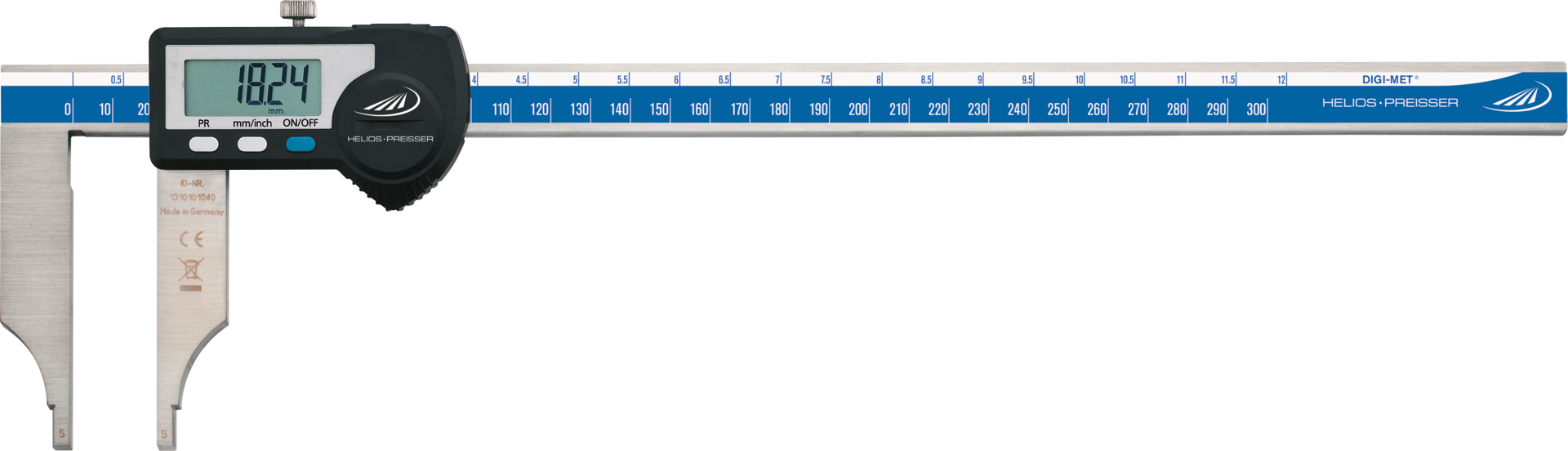 Werkstattmessschieber Digital DIGI-MET® Abl. 0,01mm ohne Spitzen DIN862E mit DA MB300mm