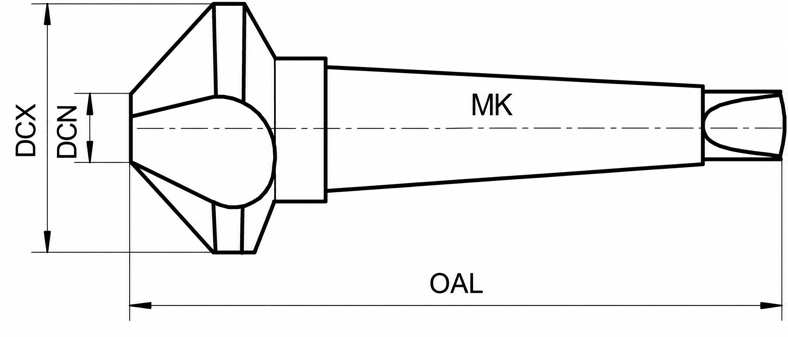 Eyltool Kegelsenker 90° HSS DIN 335-D mit MK2-Schaft Ø 20,5 mm