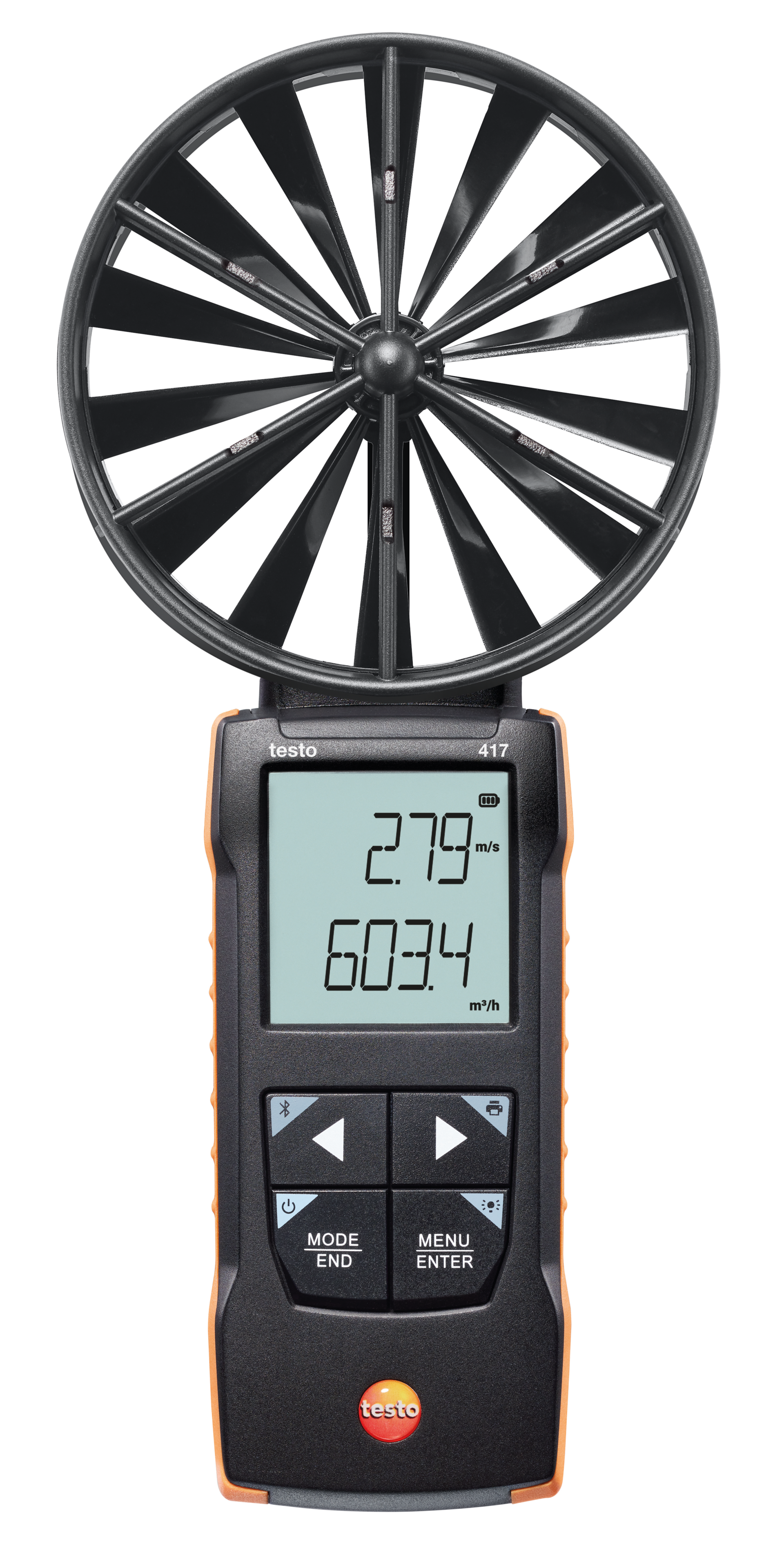 testo 417 – Digitales 100 mm-Flügelrad-Anemometer mit App-Anbindung
