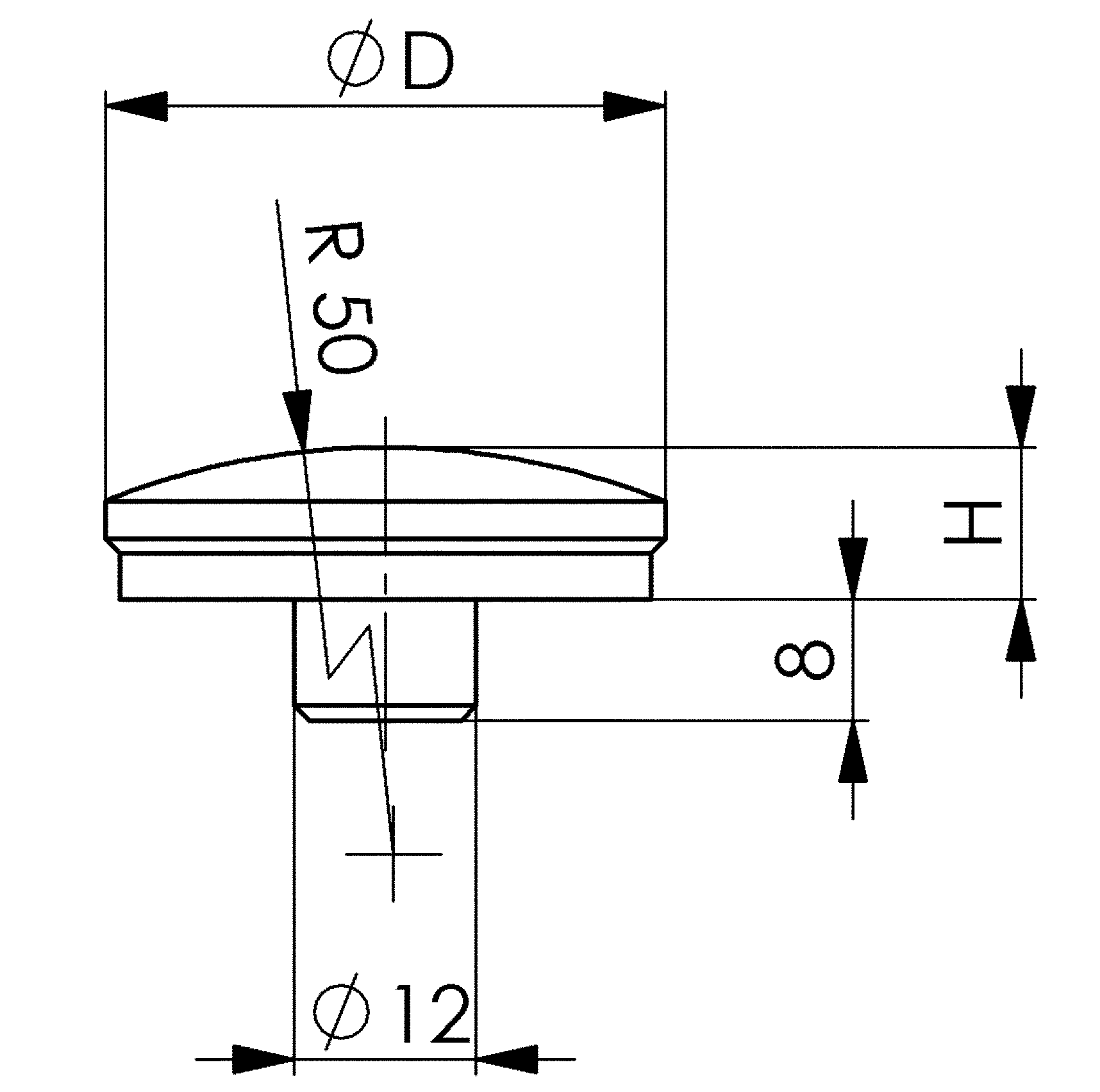 Kugelaufsatz D37xH10