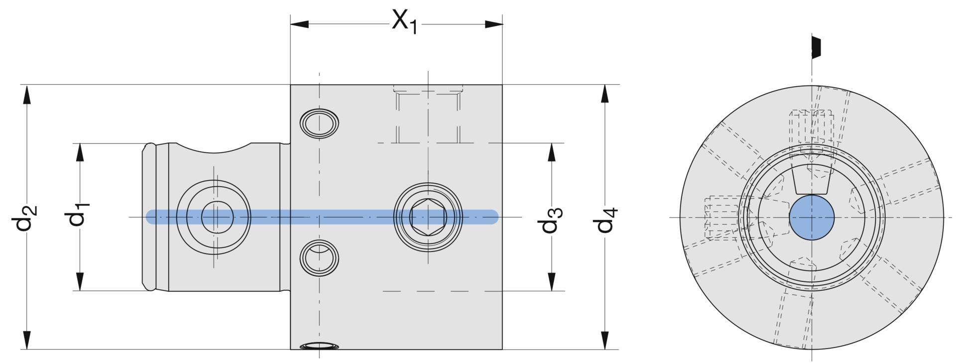 Verlängerung d2xd1 25x14 x1=25mm