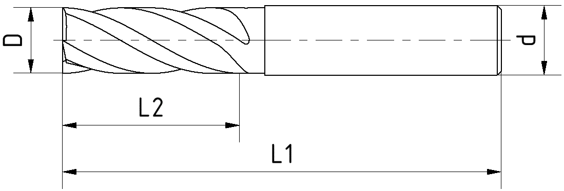Schruppfräser HSS-Co8 D15mm Z4 Typ NR TiAlN DIN844K/1835-B kurz