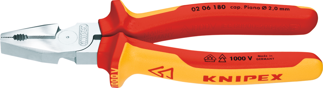Kombizange Kraft VDE DIN5746 bis Stahldraht-D3mm L225mm