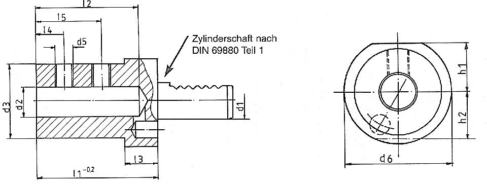 Wendeplattenbohrerhalter E1 L75mm IK DIN69880 VDI40 D25mm