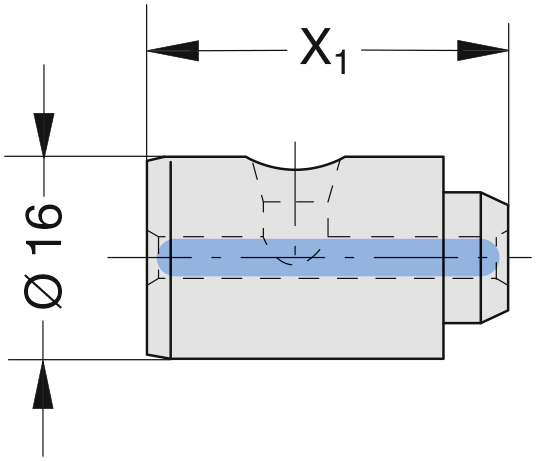 Bolzen Kühlmittelübergabe x1=25,5mm Bolzen Kühlmittelübergabe x1=25,5mm