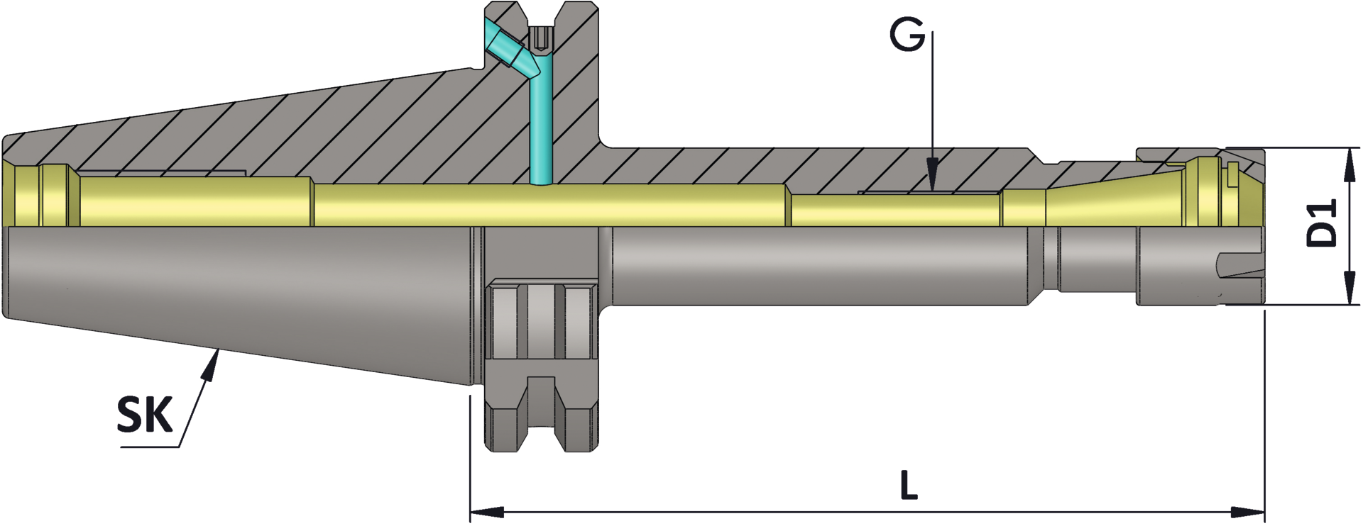 Spannzangenfutter DIN69871 Form AD/B SK40 Mini ER11 L50mm