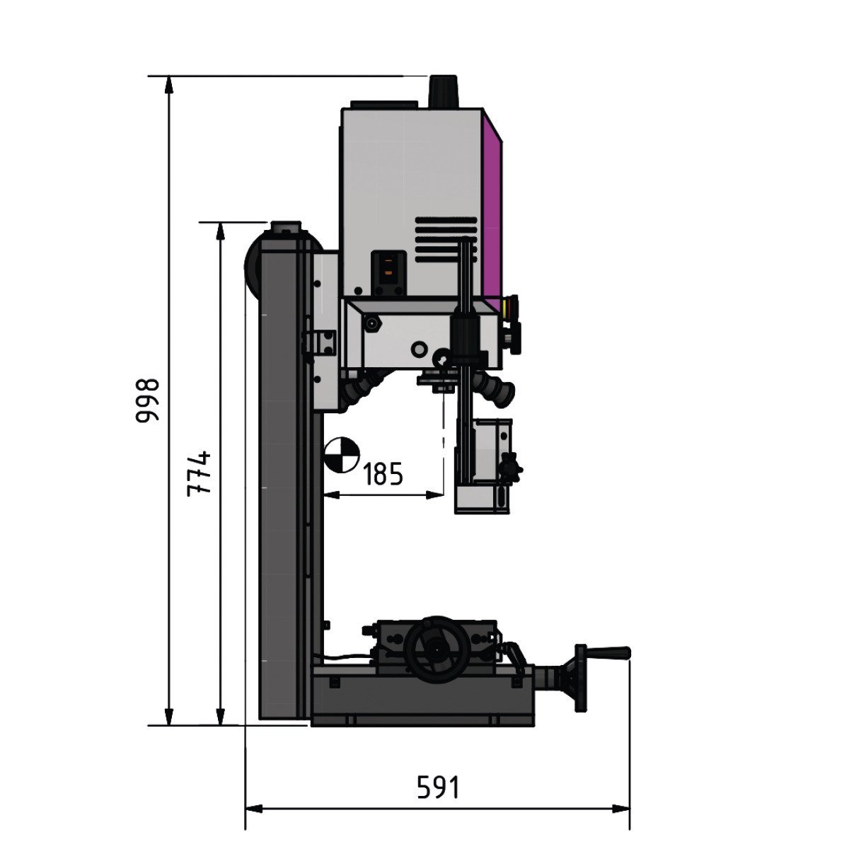 Bohr-Fräsmaschine Optimum OPTImill MH 2DV