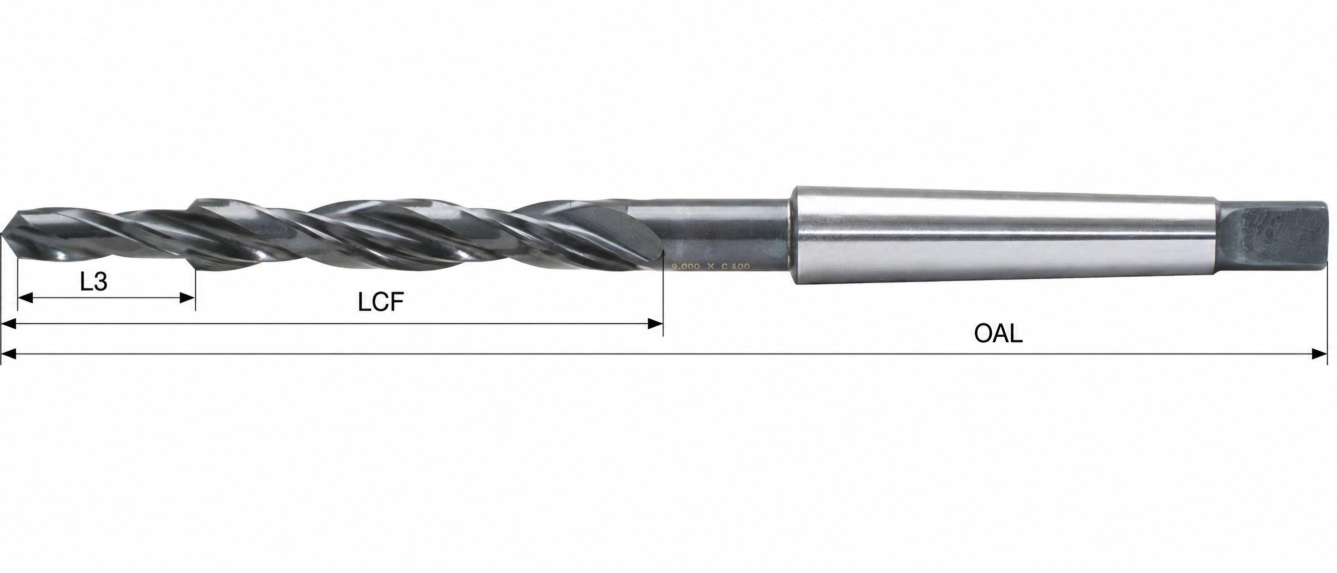 Eyltool Premium Mehrfasen-Stufenbohrer 90° MK Gewindekernloch HSS Typ N DIN8379 D9/6,8mm M8