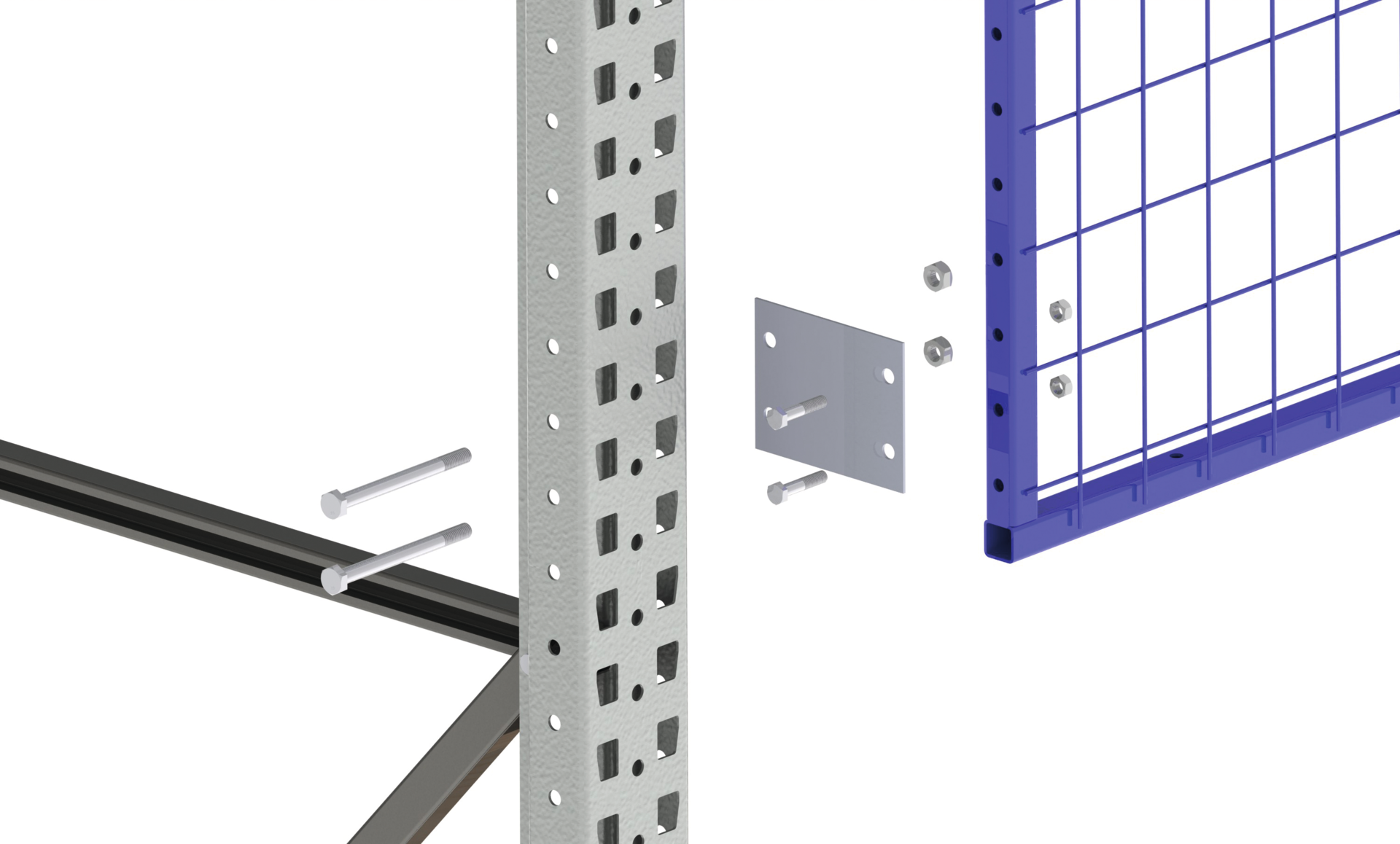 Befestigungsset Rückwandgitter Lichter Abstand 175mm für 93851... und 93852... Befestigungsset Rückwandgitter Lichter Abstand 175mm für 93851... und 93852...