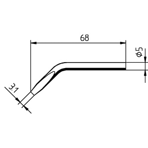 Dauerlötspitze Ersadur 0032JD für Lötkolben 30Watt 3,1mm meißelförmig abgewinkelt