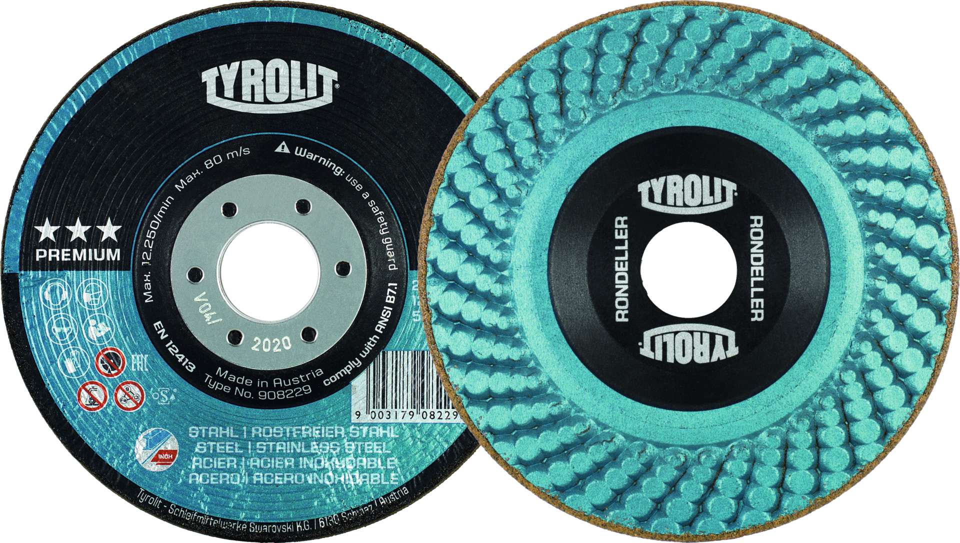 Rondeller® Stahl, Guss, Edelstahl, Alu D125mm K36