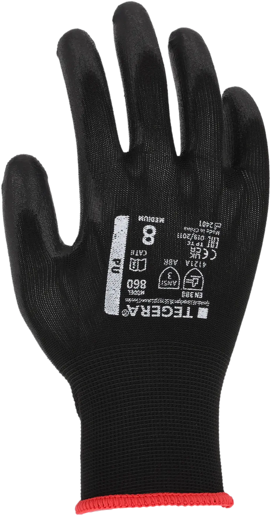 TEGERA® 860 Feinstrickhandschuh mit PU-Beschichtung schwarz Gr. 9