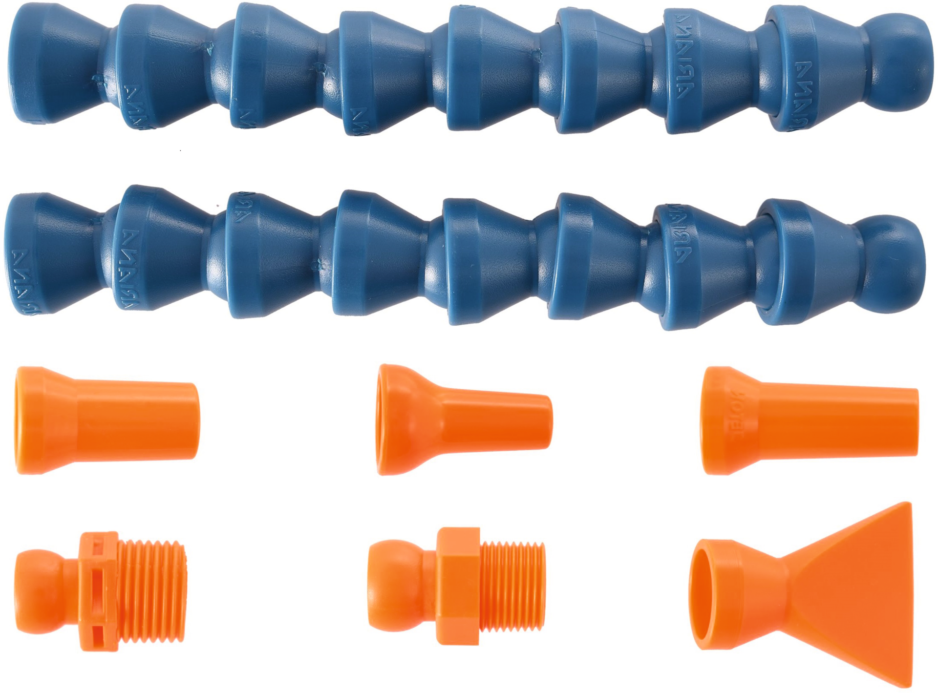 Flexibles Kühlmittelschlauchsysten 3/8" Grundpack 3xRunddüse/2xGelenkschlauch 1xFlachdüse/2xGewindeanschluss Flexibles Kühlmittelschlauchsysten 3/8" Grundpack 3xRunddüse/2xGelenkschlauch 1xFlachdüse/2xGewindeanschluss