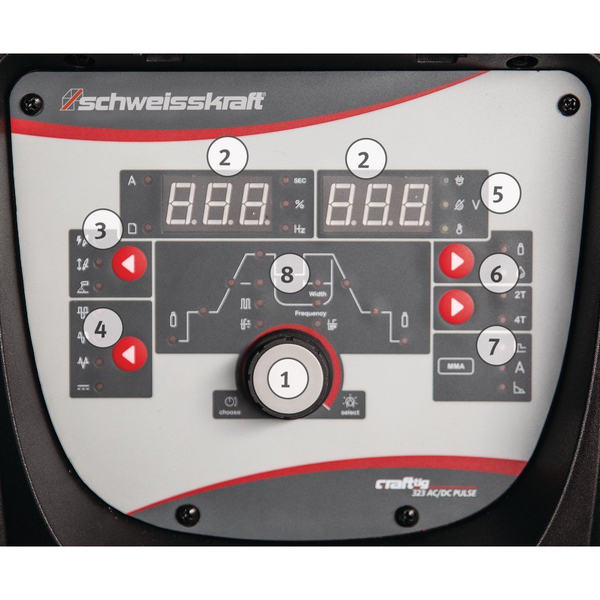 WIG-Schweißgerät Schweisskraft CRAFT-TIG 323 LCD AC/DC PULSE