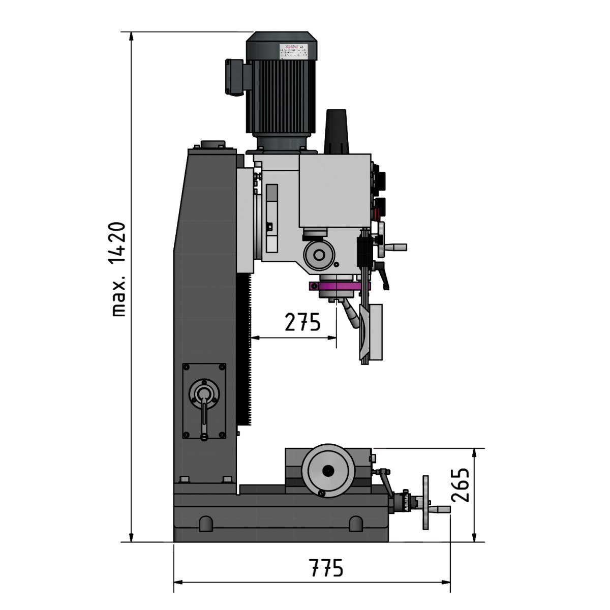 Bohr-Fräsmaschine Optimum OPTImill MB 4