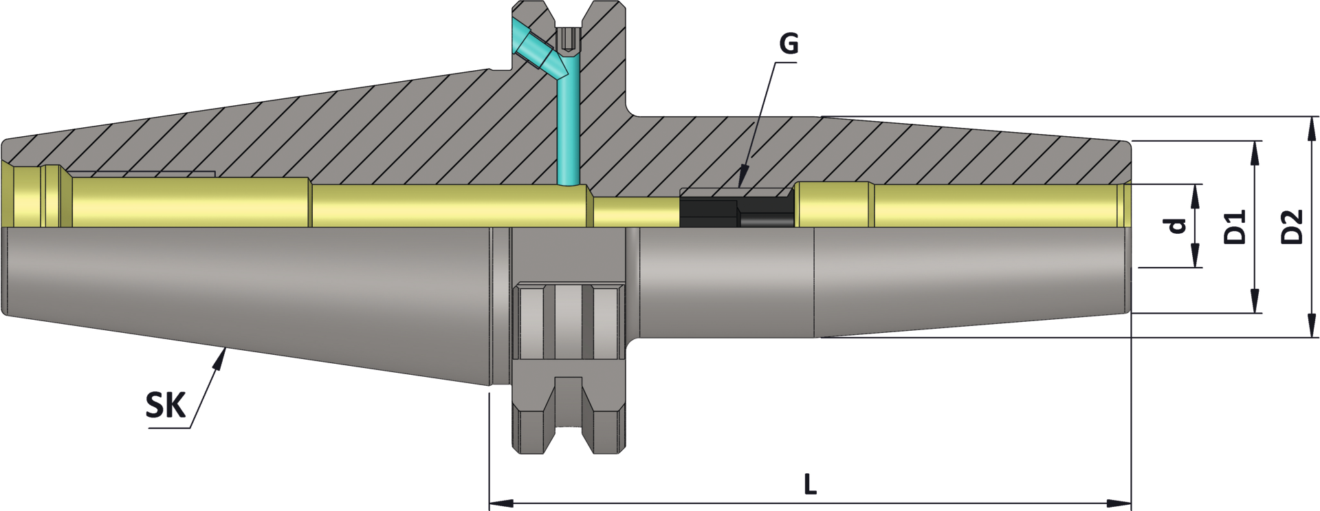 Schrumpffutter SK40 DIN69871 Form AD/B D3mm L80mm