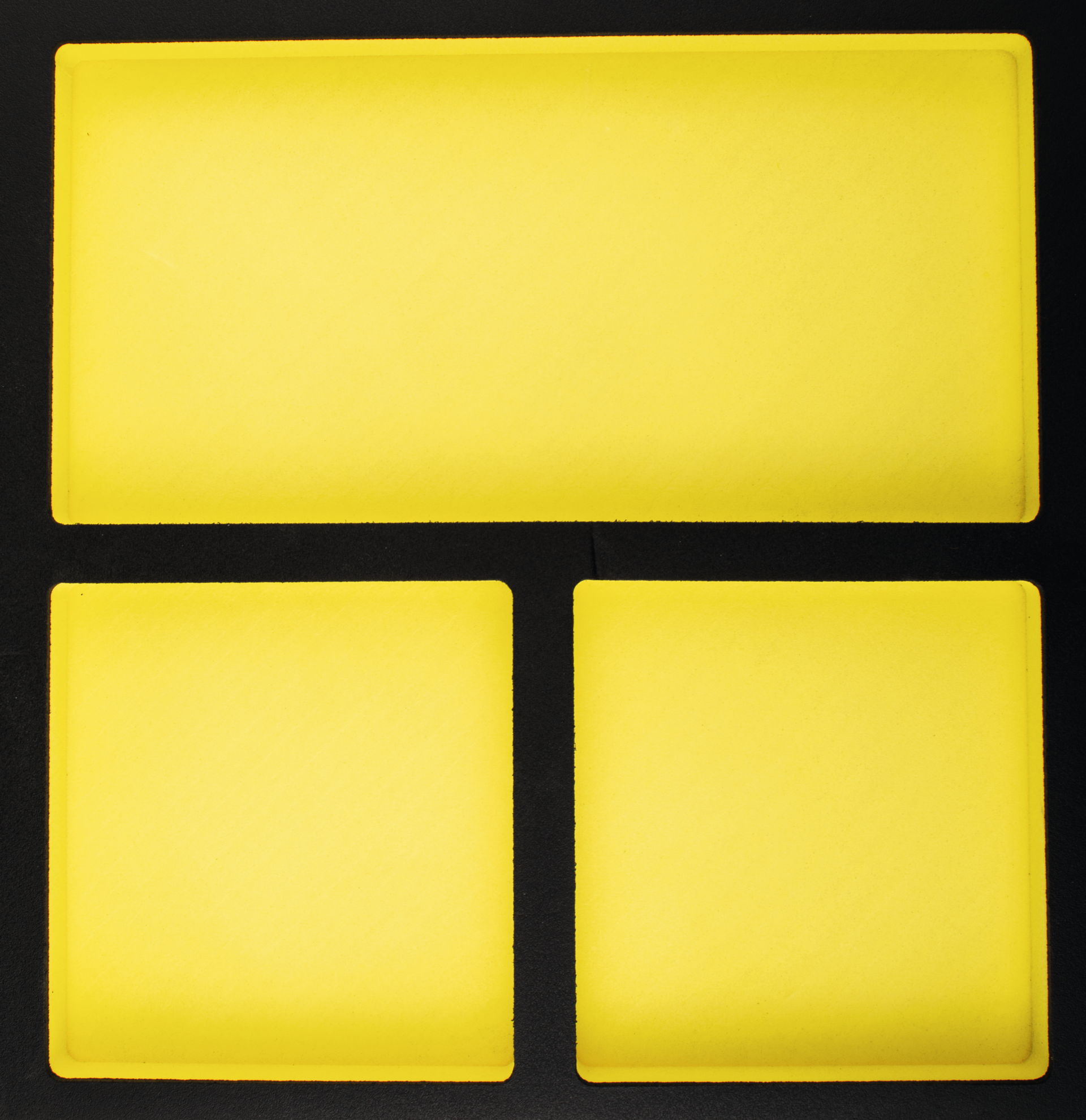 Schaumstoffeinlage leer 2/3 Systemeinlage schwarz/gelb B395 x T378 x H30mm
