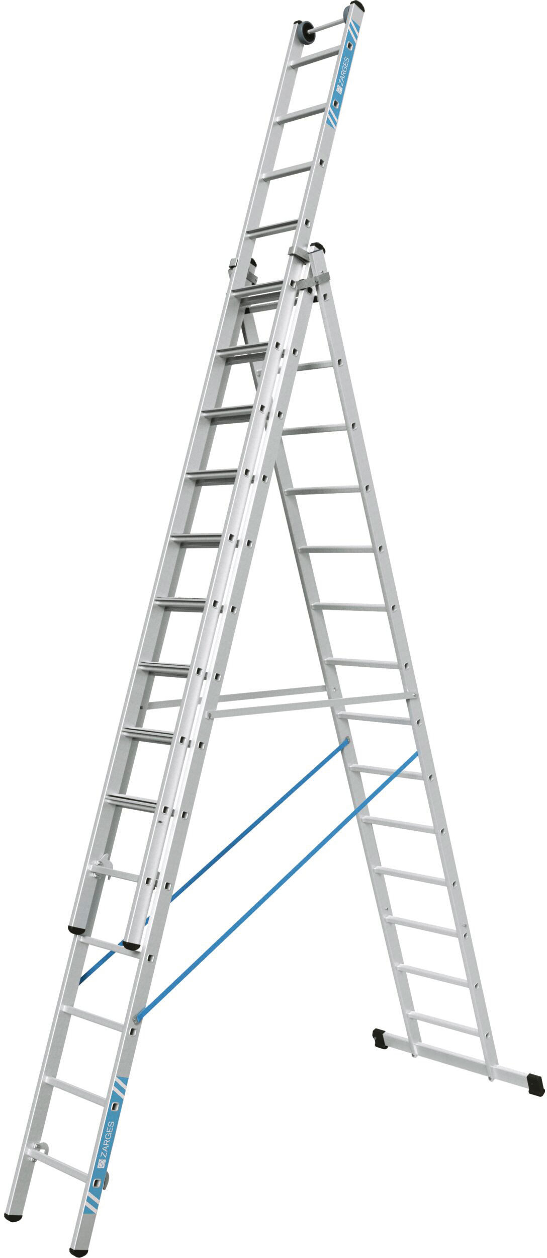 Mehrzweckleiter Kopffahrwerk 3-teilig 3 x 14 Sprossen max. Arbeitshöhe 10,20m Mehrzweckleiter Kopffahrwerk 3-teilig 3 x 14 Sprossen max. Arbeitshöhe 10,20m