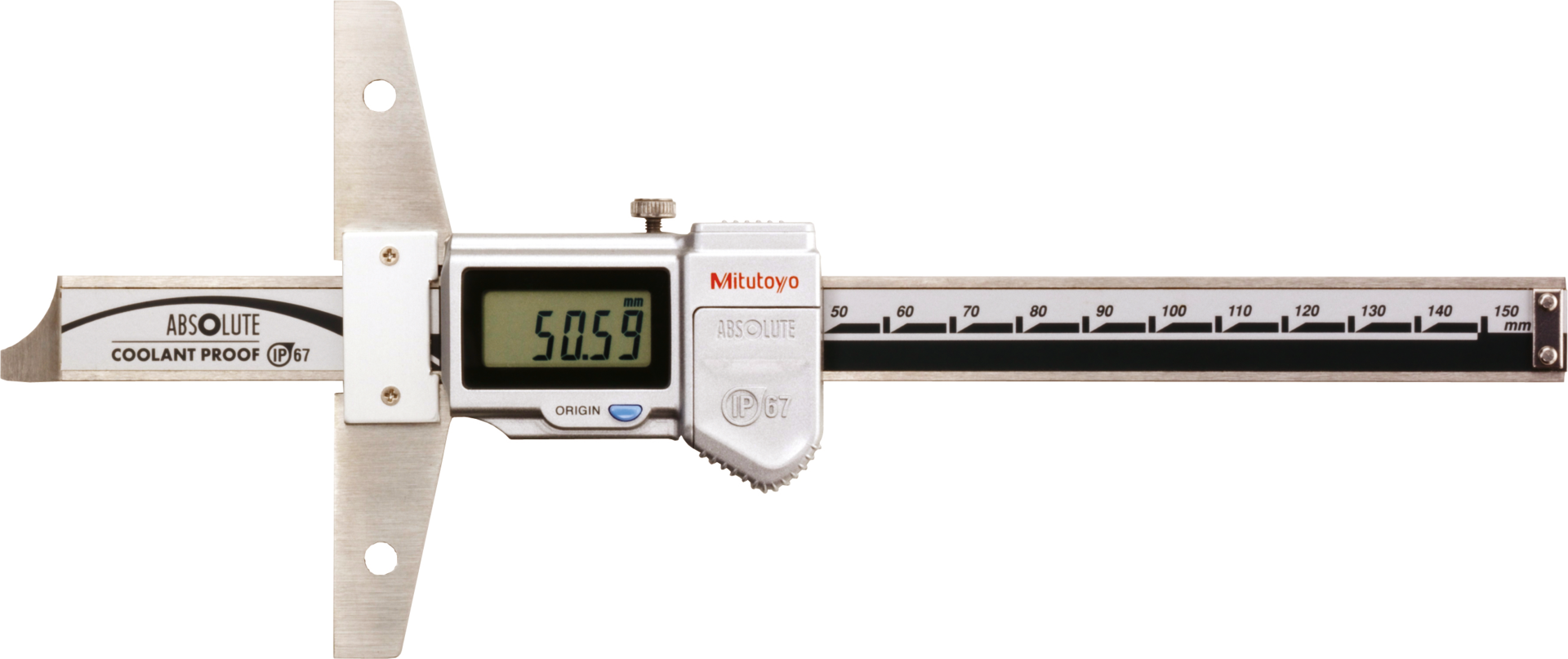 Tiefenmessschieber Digital IP 67 ABSOLUTE Digimatic mit gerader Messstange Abl. 0,01mm DIN 862C mit DA MB150mm Tiefenmessschieber Digital IP 67 ABSOLUTE Digimatic mit gerader Messstange Abl. 0,01mm DIN 862C mit DA MB150mm