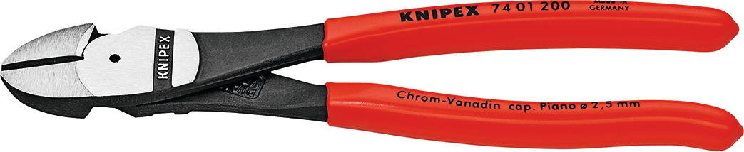 Knipex Seitenschneider Kraft mit Facette und getauchtem Griff L 250 mm