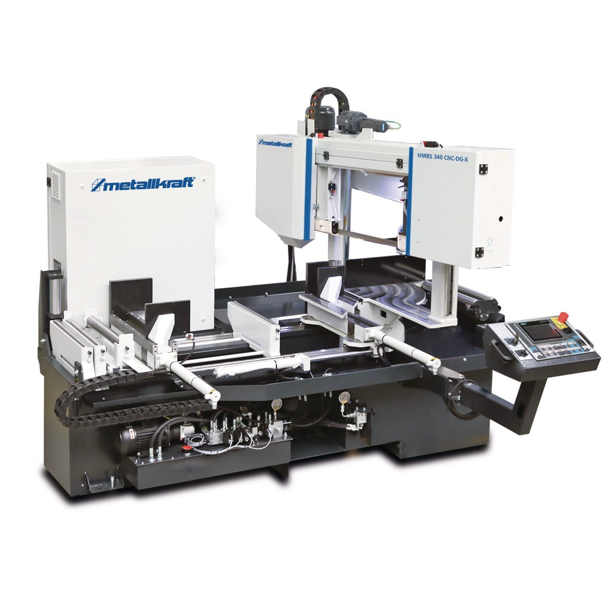 Vollautomatische Zwei-Säulen-Horizontal-Metallbandsäge Metallkraft HMBS 340 CNC-DG-X