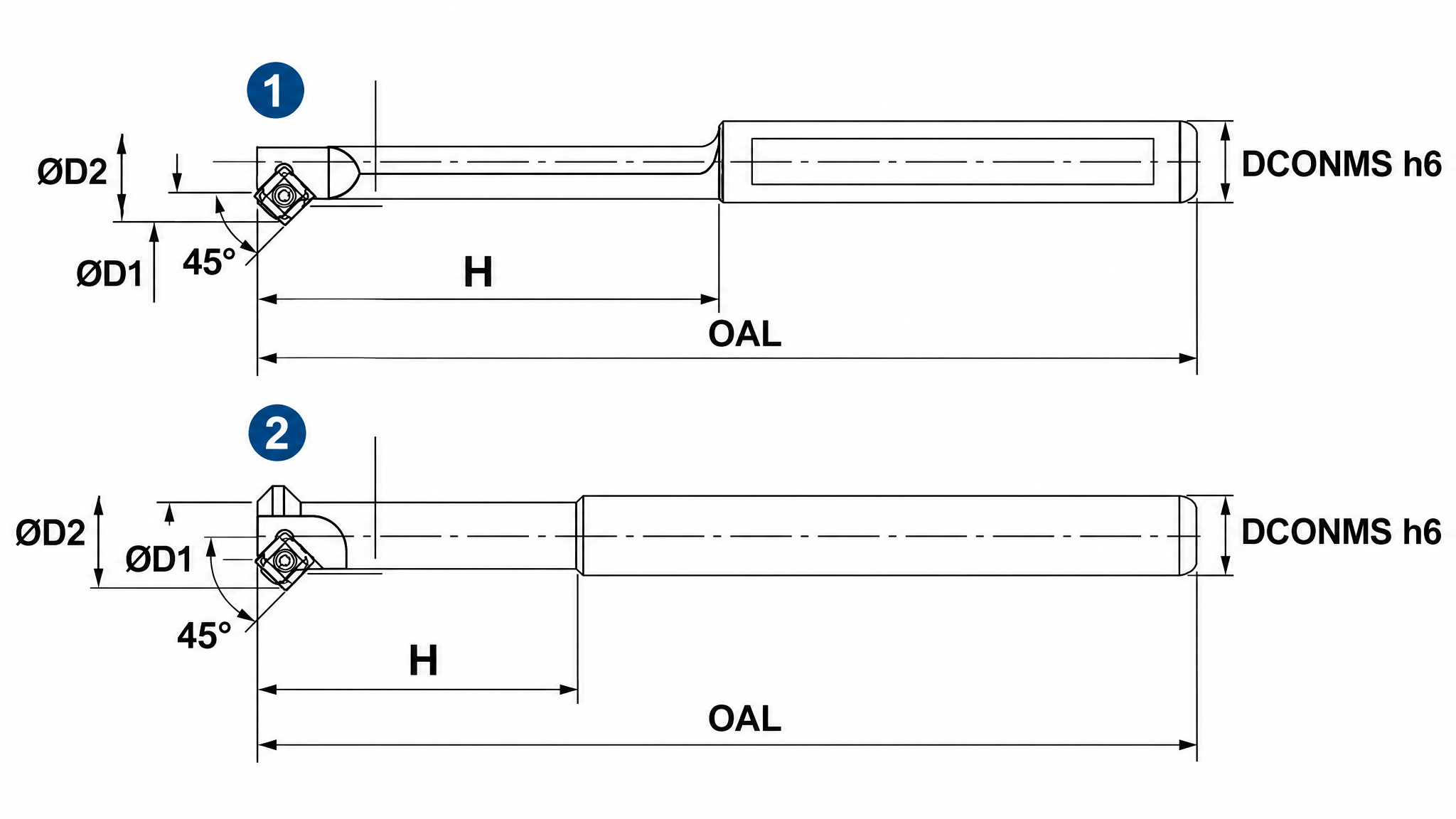 Eyltool Premium Schaft-Fasfräser 45° Z1 IK für WSP SP.T 0603 Ø 4 × 10 mm