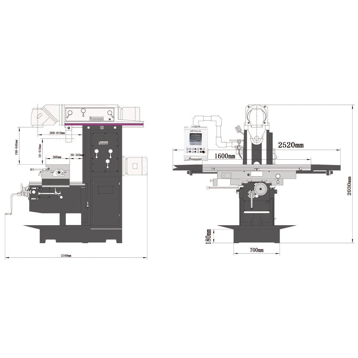 Fräsmaschine Optimum OPTImill MT 230S
