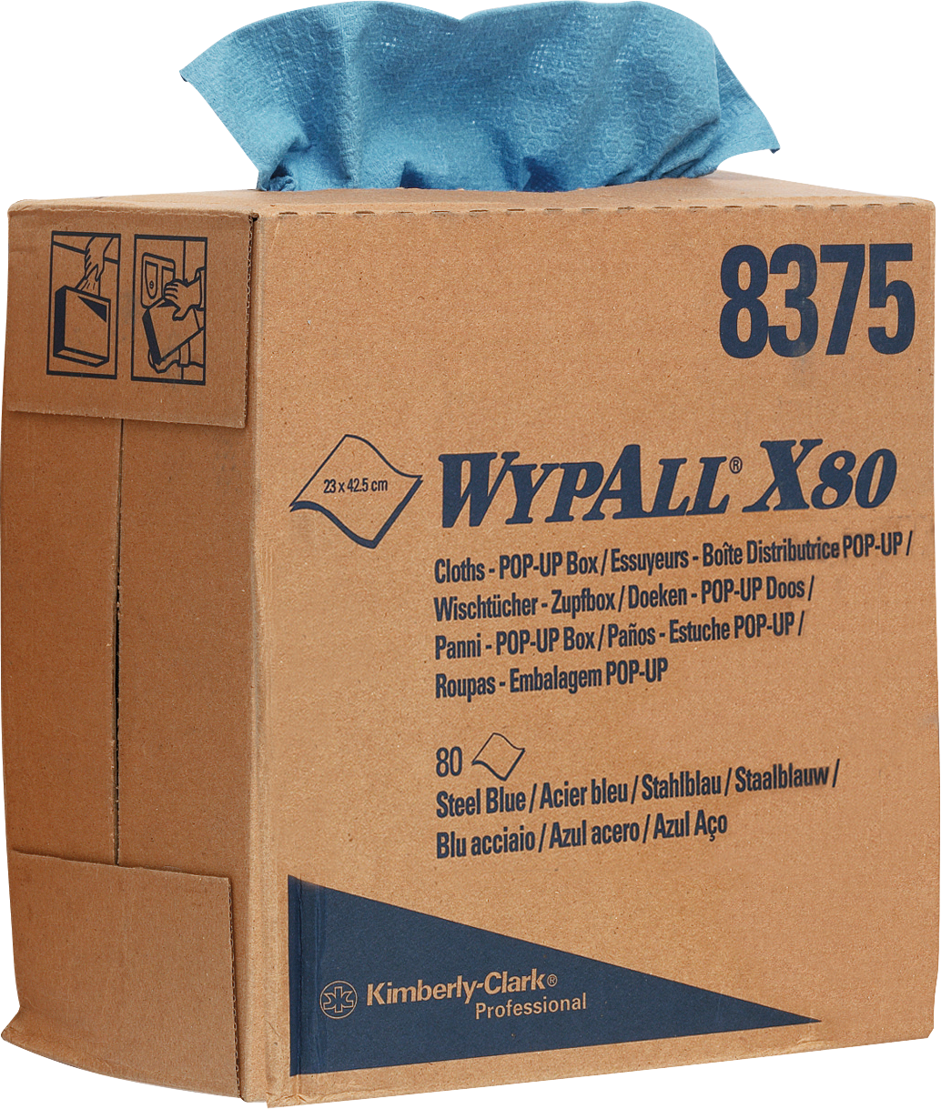 Wischtuch Wypall® X80 in Zupfbox 8295 80 Tücher blau in der Zupfbox