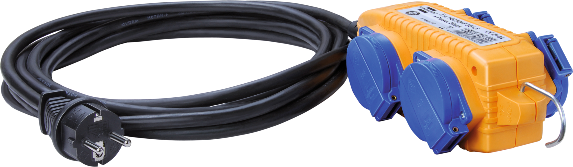 Verlängerungskabel 4-fach Verteiler Außenbereich 230 V IP44 Neopren H07RN-F3G1,5 L5m